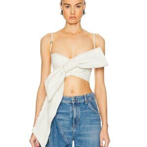 NWT Blumarine Denim Tie Top in Ghiaccio size 40 / US 4